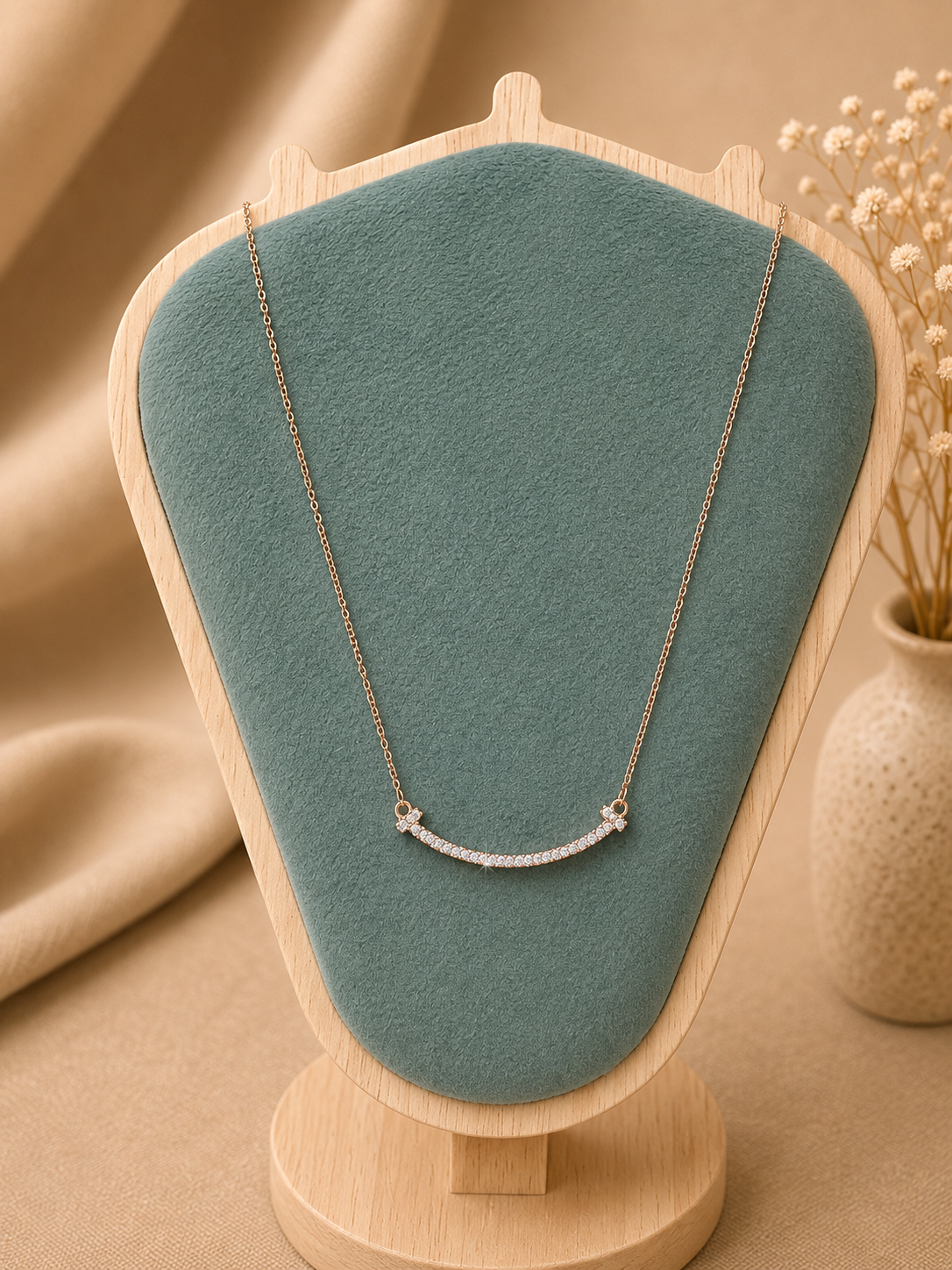 Crystal Smile Bar Necklace