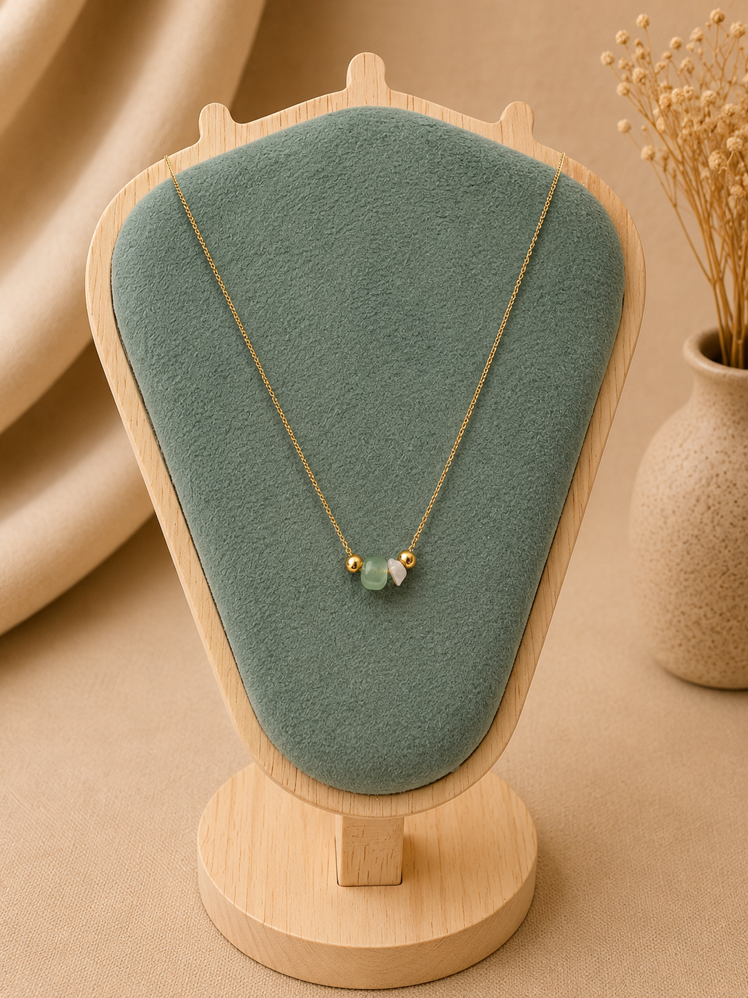 Jade & Crystal Trio Necklace