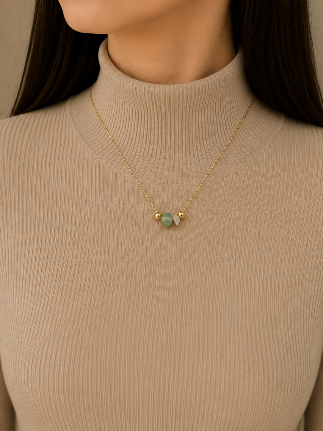 Jade & Crystal Trio Necklace