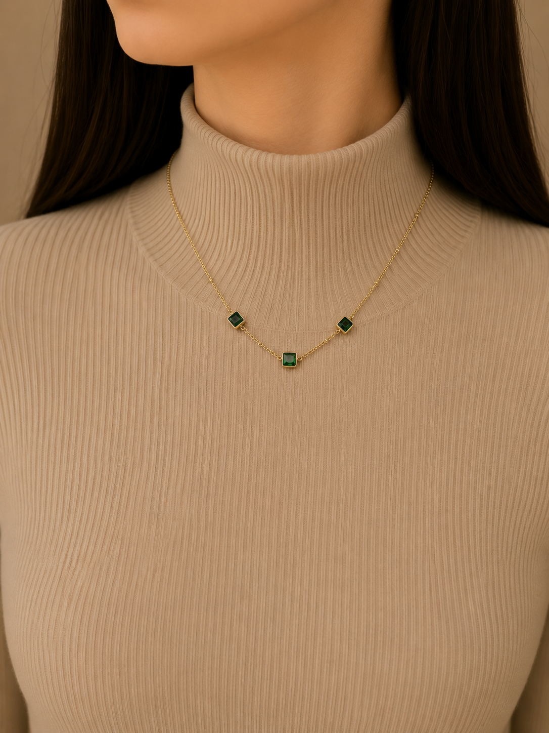 Emerald Square Station Necklace