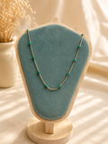 Emerald Bead Station Necklace