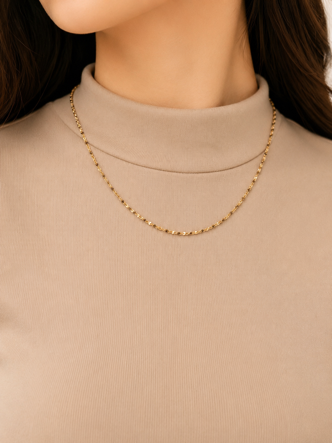 Golden Beaded Chain Necklace