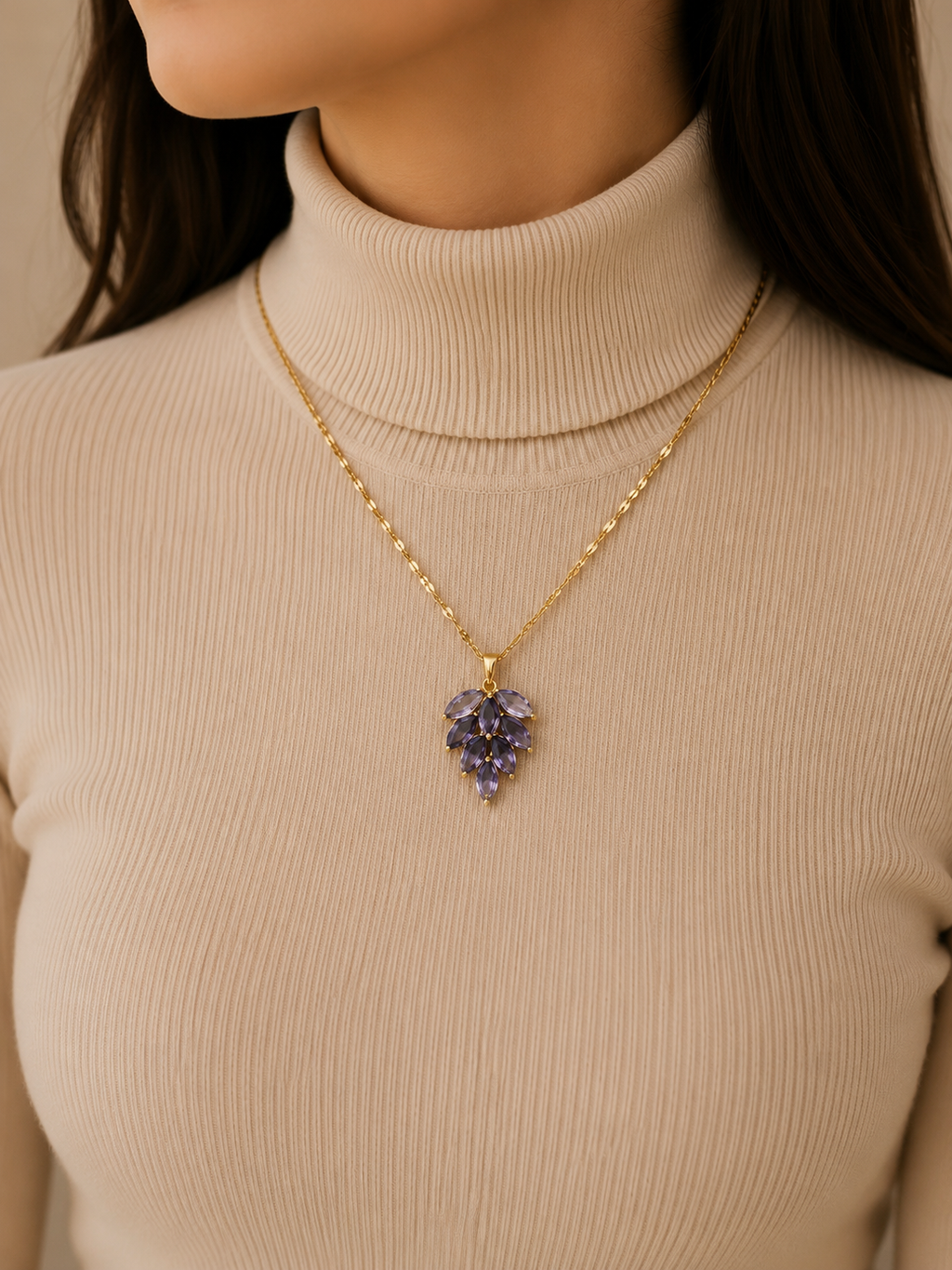 Amethyst Leaf Cluster Pendant
