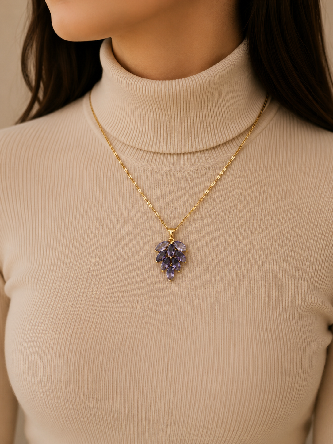 Amethyst Leaf Cluster Pendant