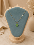 Jade Green Flower Pendant Necklace