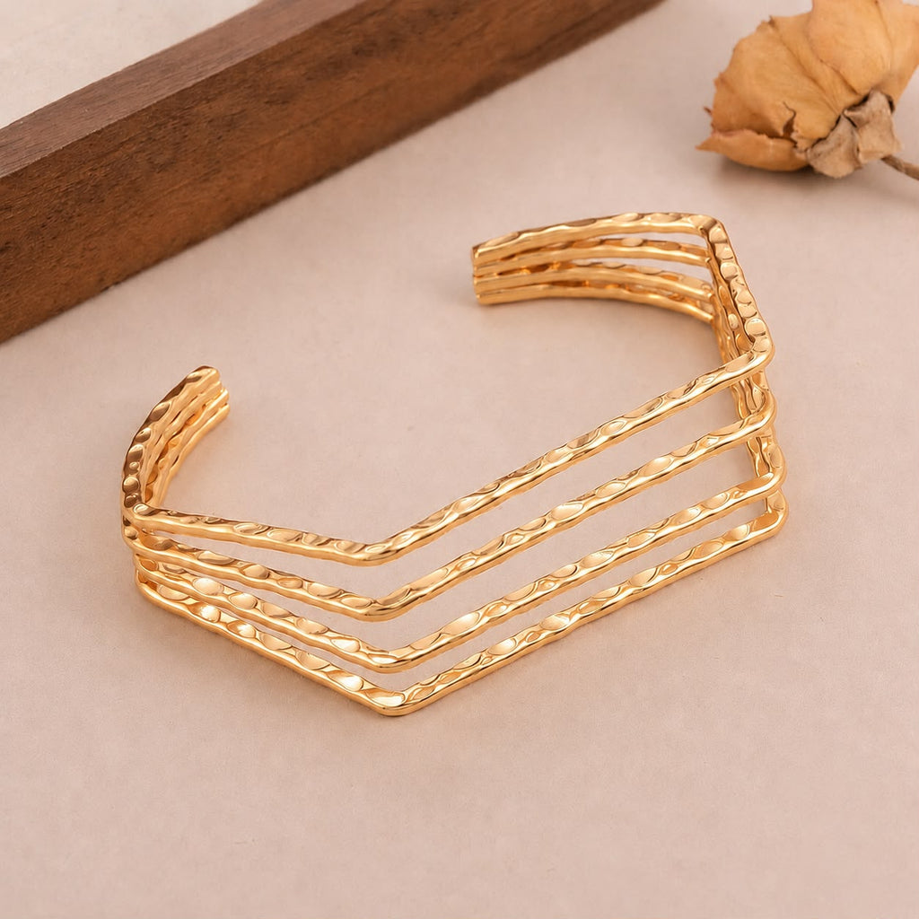 Golden Cascade Cuff Bangle