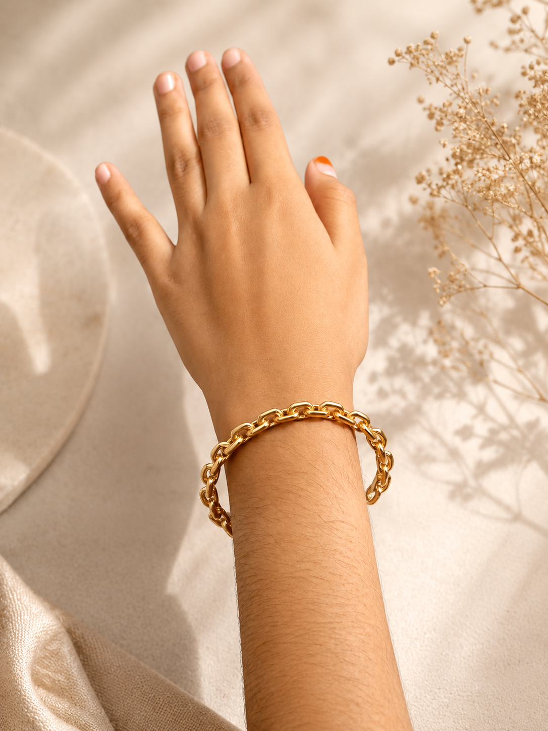 Golden Link Cuff Bangle
