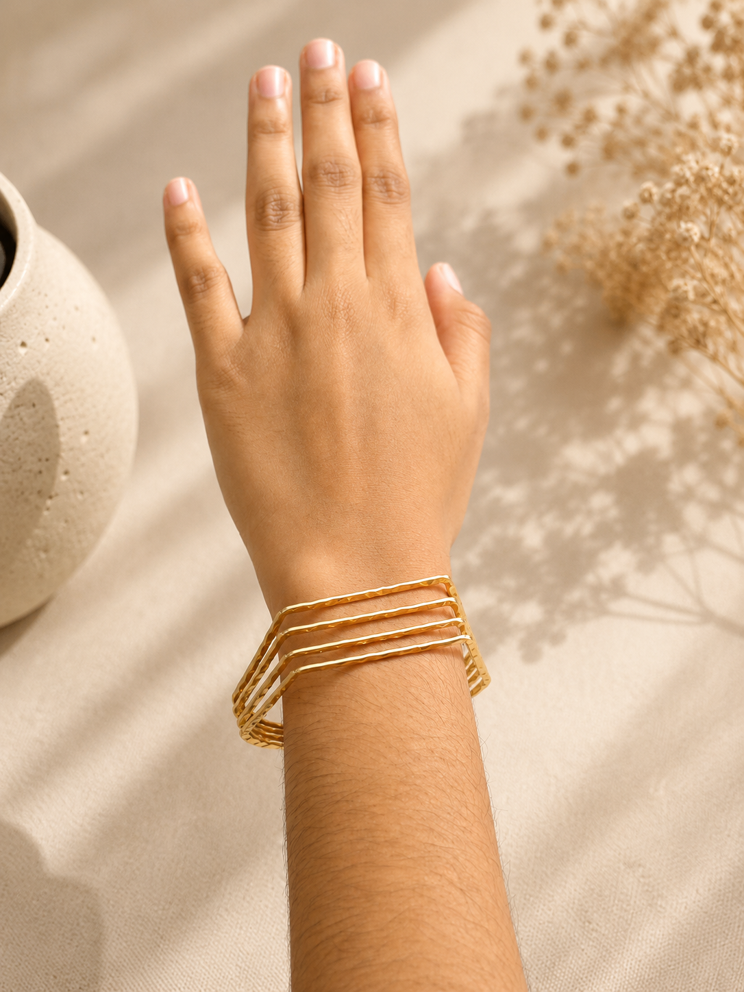 Golden Cascade Cuff Bangle