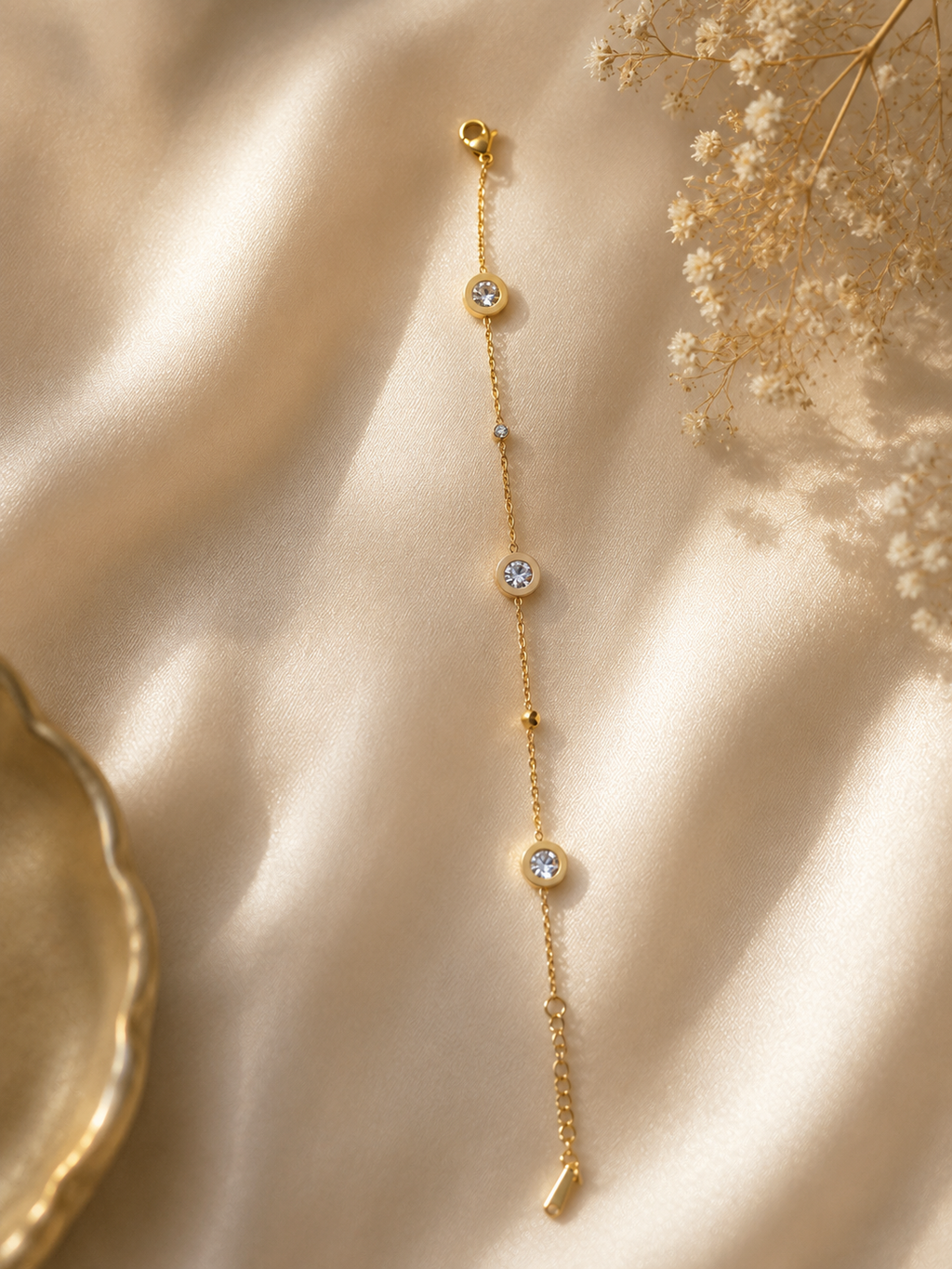 Celeste Crystal Station Bracelet – Gold