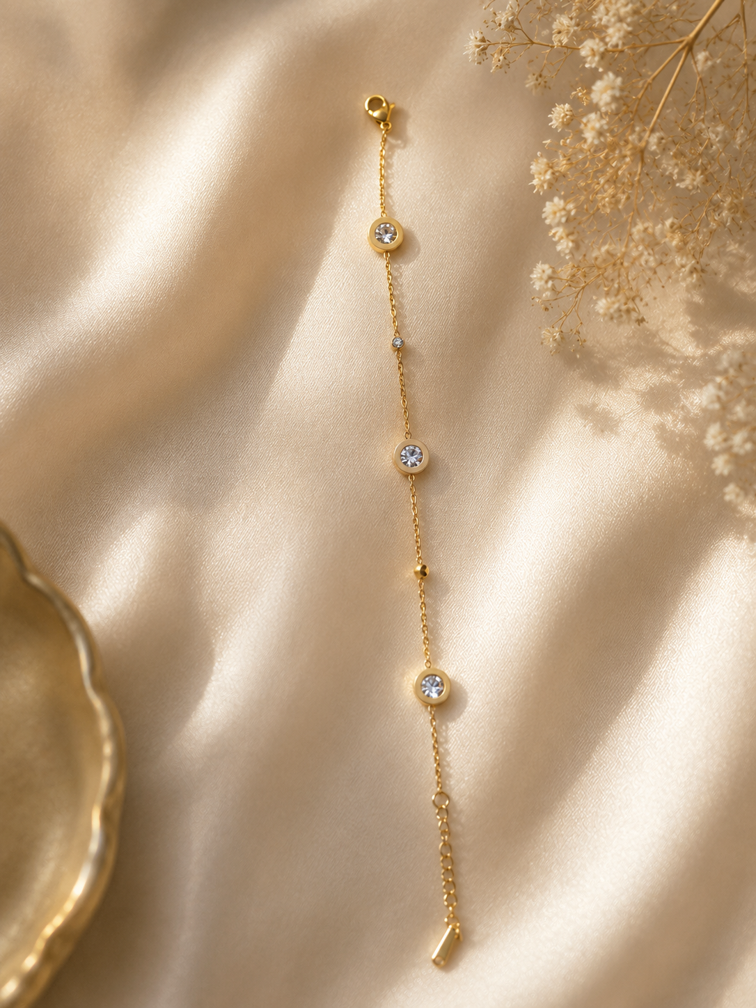 Celeste Crystal Station Bracelet – Gold