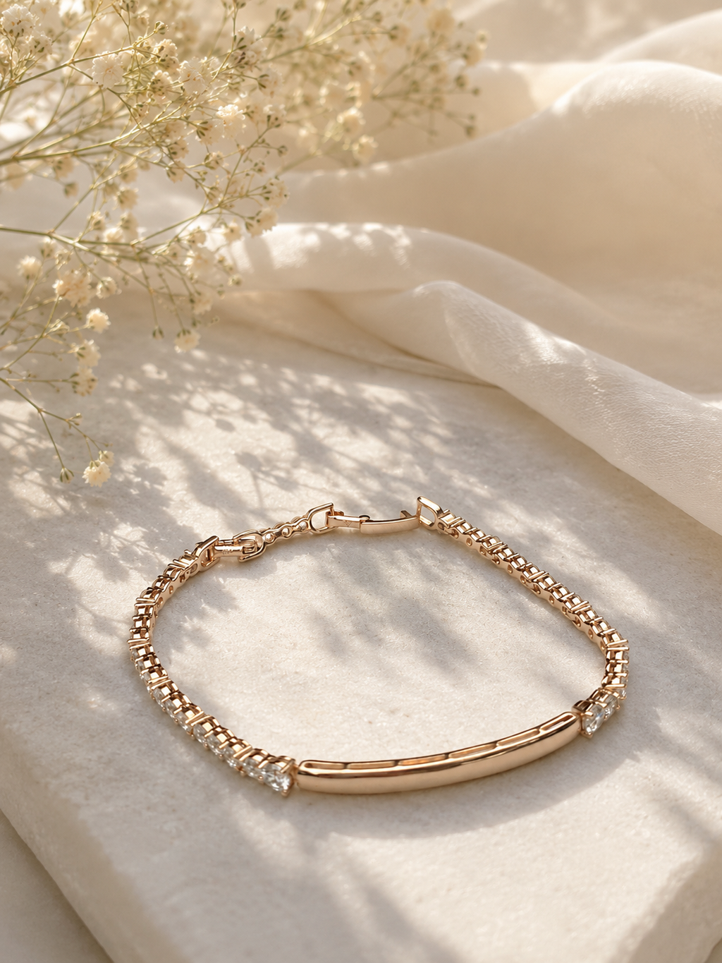Rose Gold Crystal Cuff Bracelet