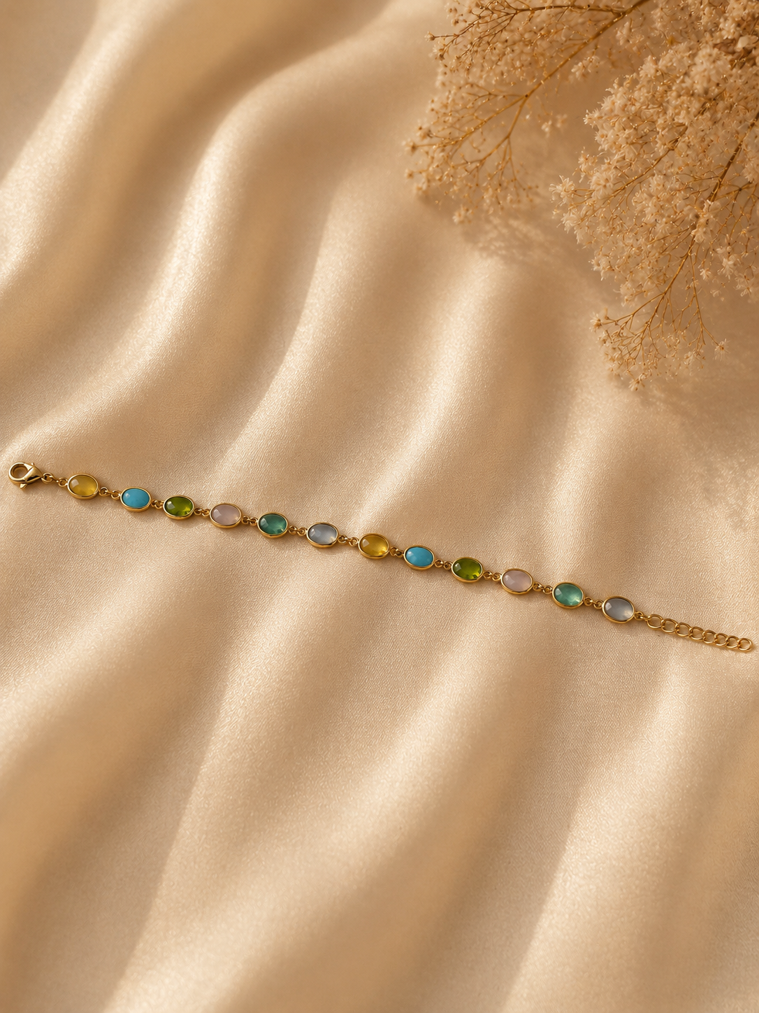 Pastel Gemstone Station Bracelet