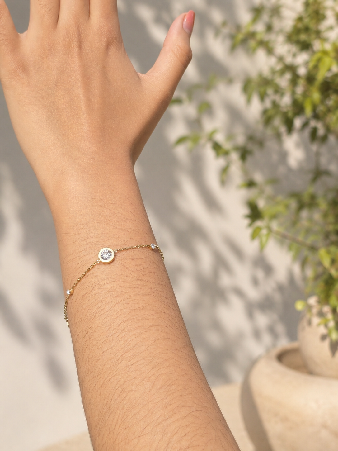 Celeste Crystal Station Bracelet – Gold