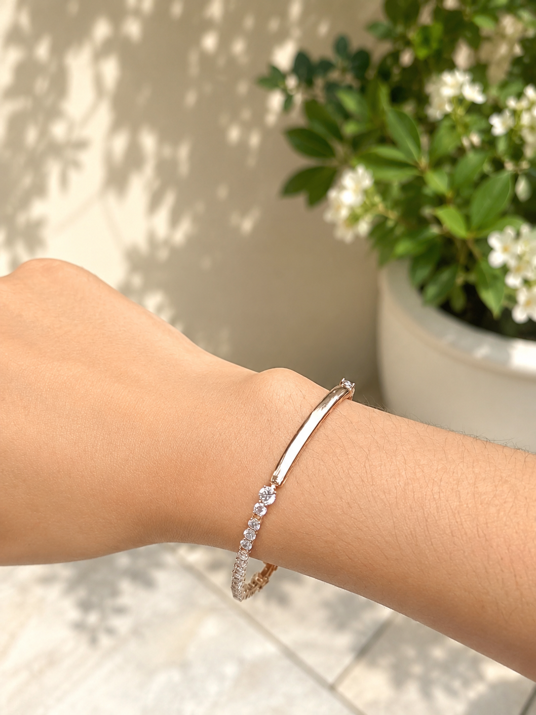 Rose Gold Crystal Cuff Bracelet
