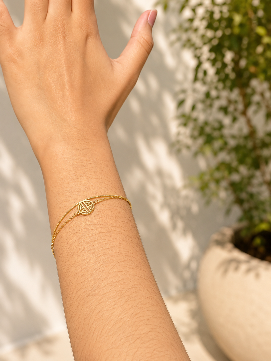 Dual Chain Coin Bracelet