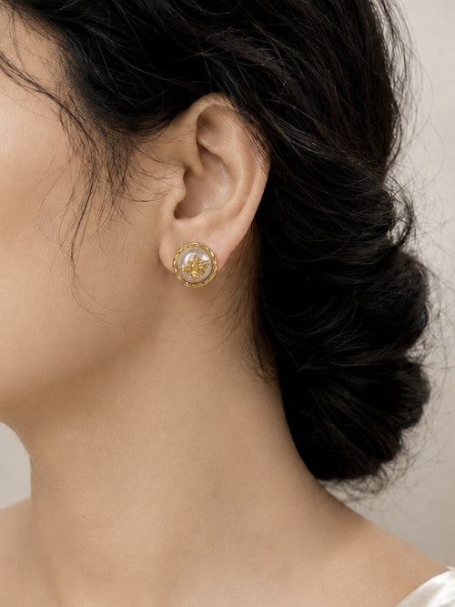 Bee Pearl Studs