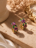 Floral Hoop Earrings