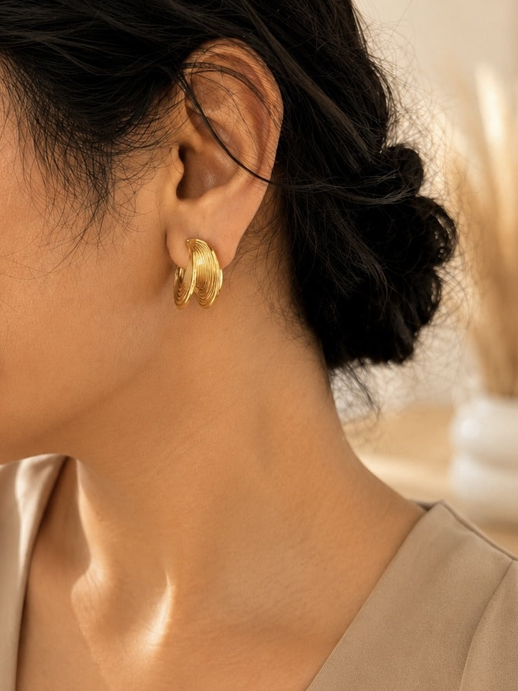 Ribbed Spiral Hoops