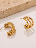 Chunky Triple Hoop Earrings