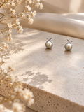 Pearl Halo Bow Stud Earrings