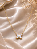 White Clover Enamel Pendant