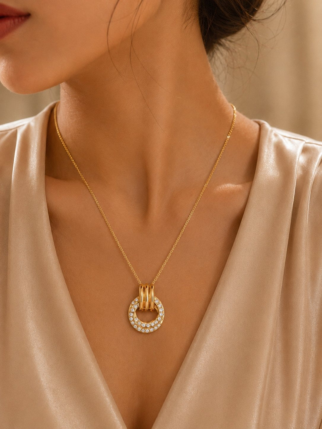 Crystal Orbit Ring Pendant