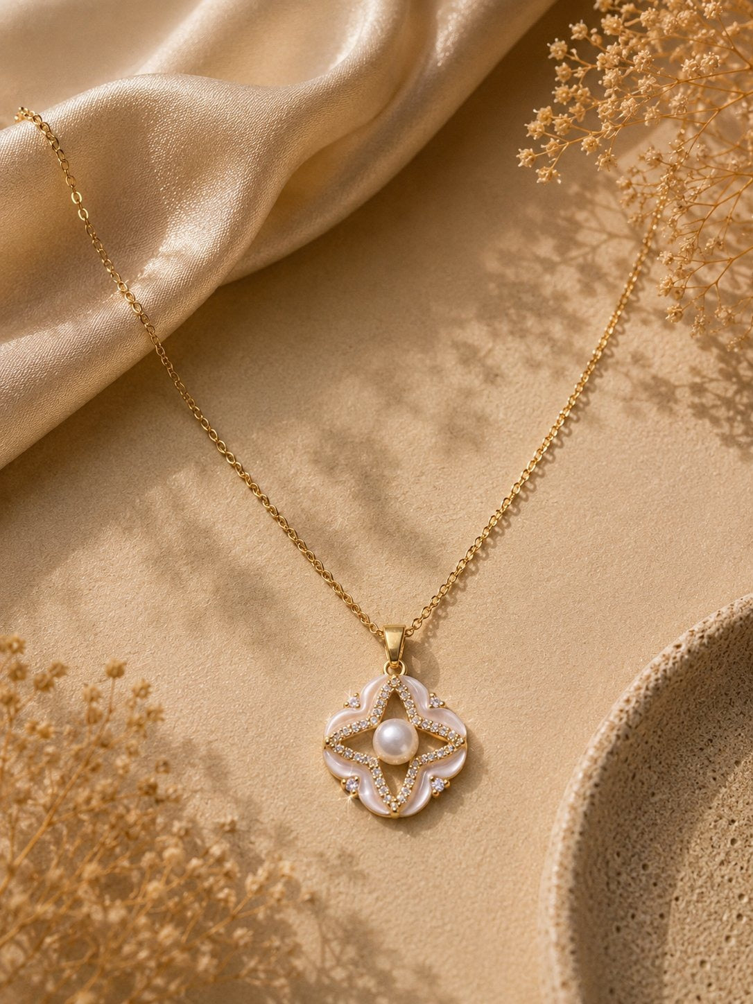 Pearl Quatrefoil Pendant