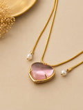 Pink Heart Crystal Pendant