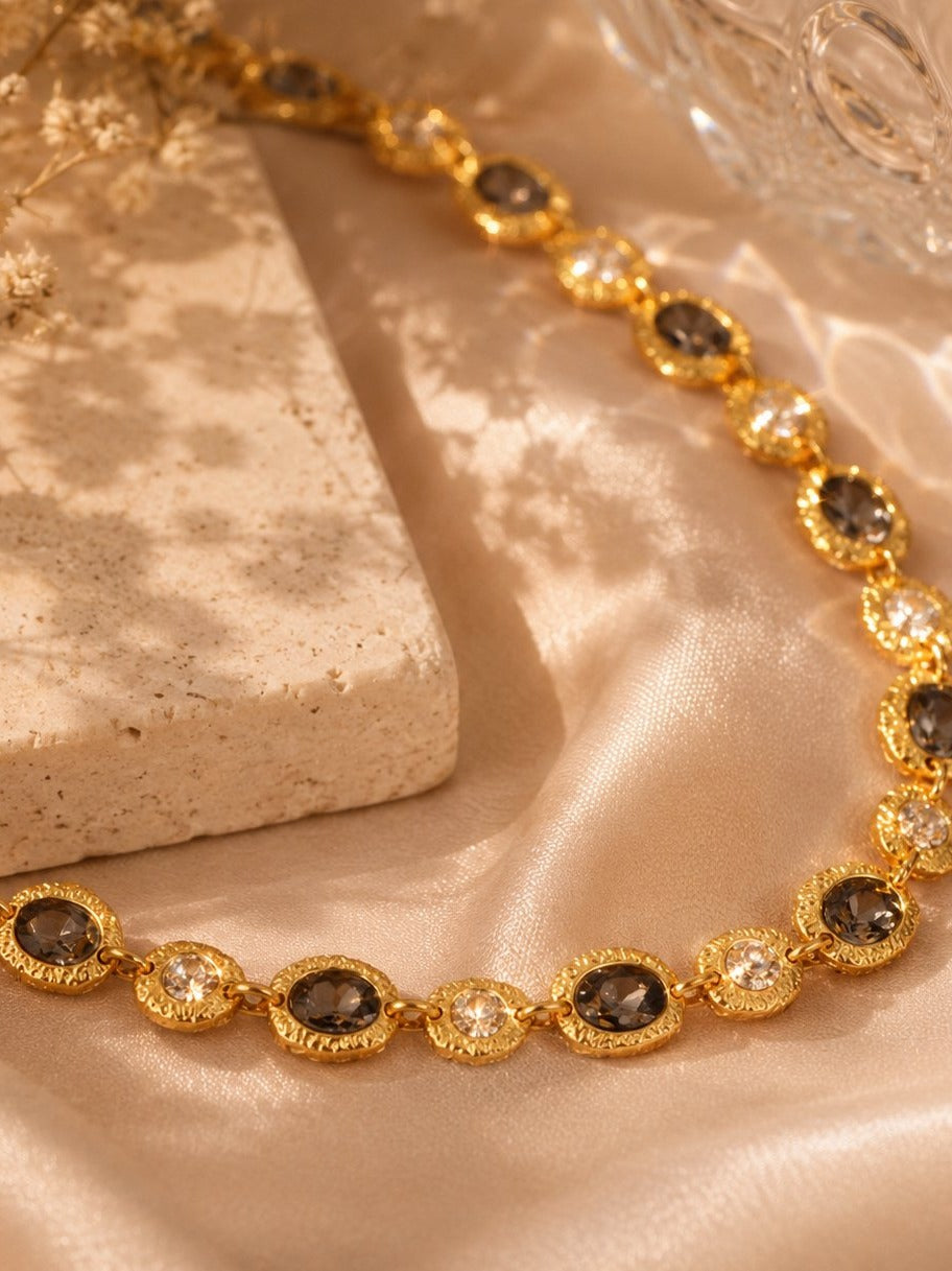Smoky Crystal Oval Choker