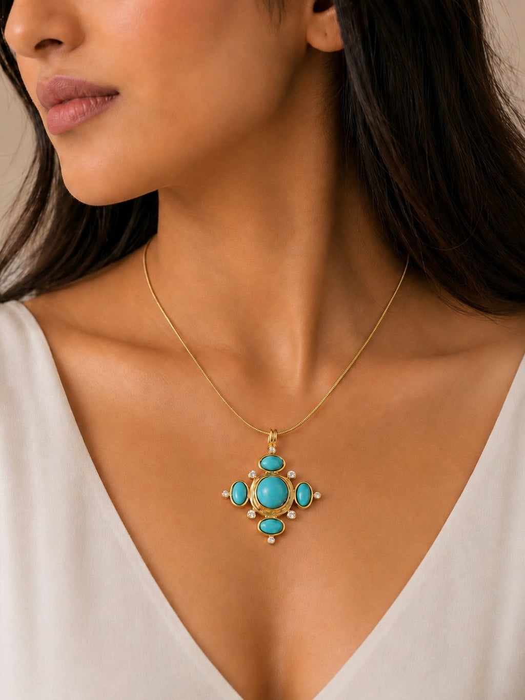 Turquoise Cross Pendant