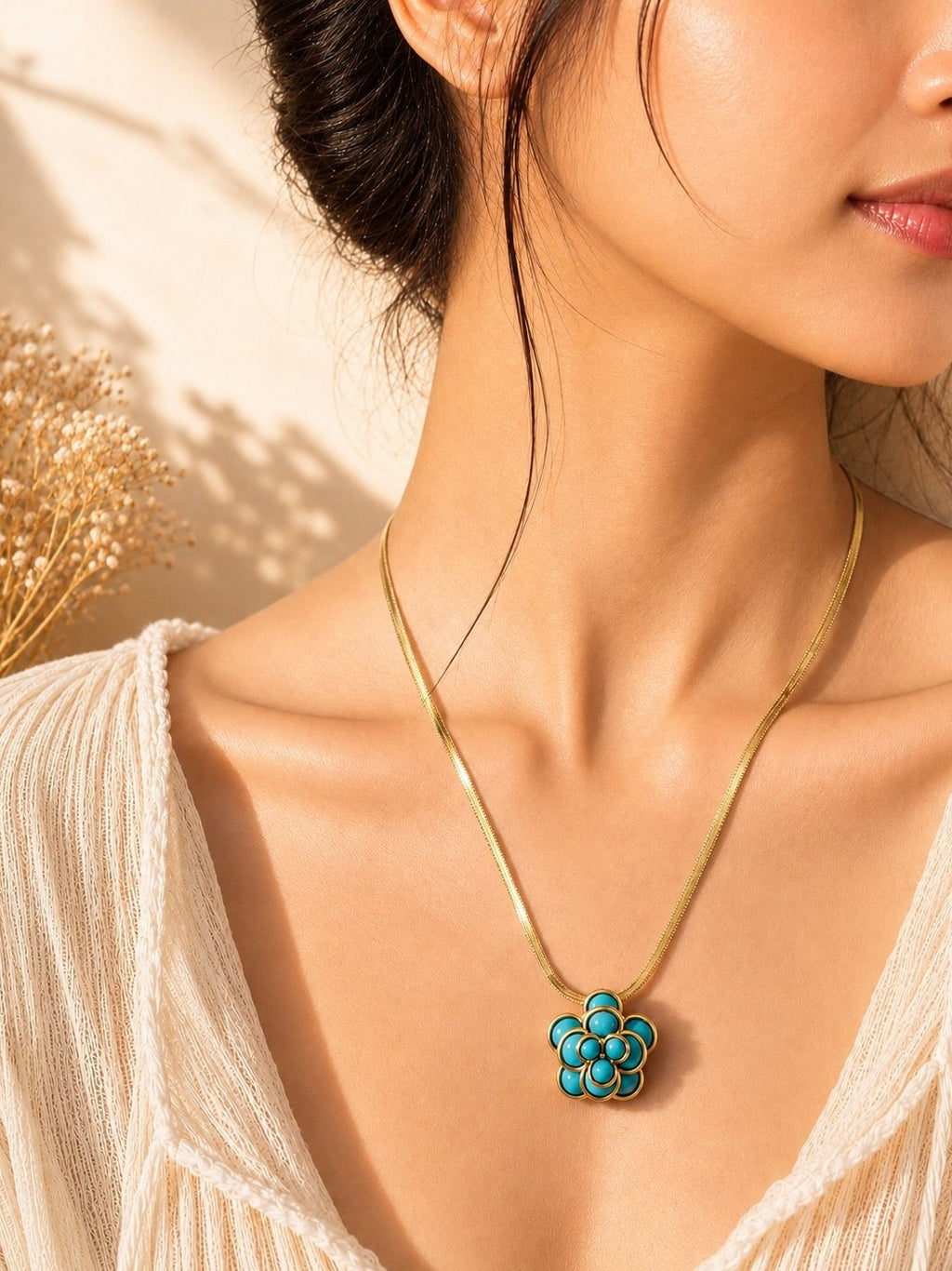 Turquoise Flower Pendant
