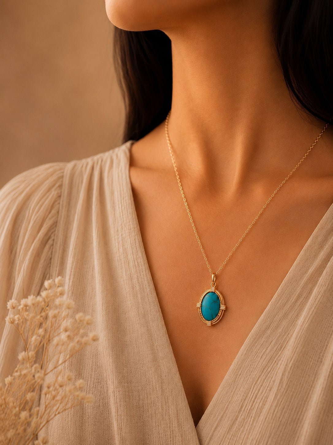 Turquoise Oval Pendant