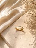 Radiant Crystal Gold Ring