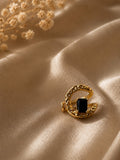 Black Onyx Baroque Ring