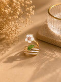 White Blossom Wrap Ring