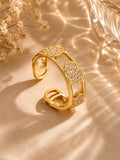 Crystal Heart Link Ring