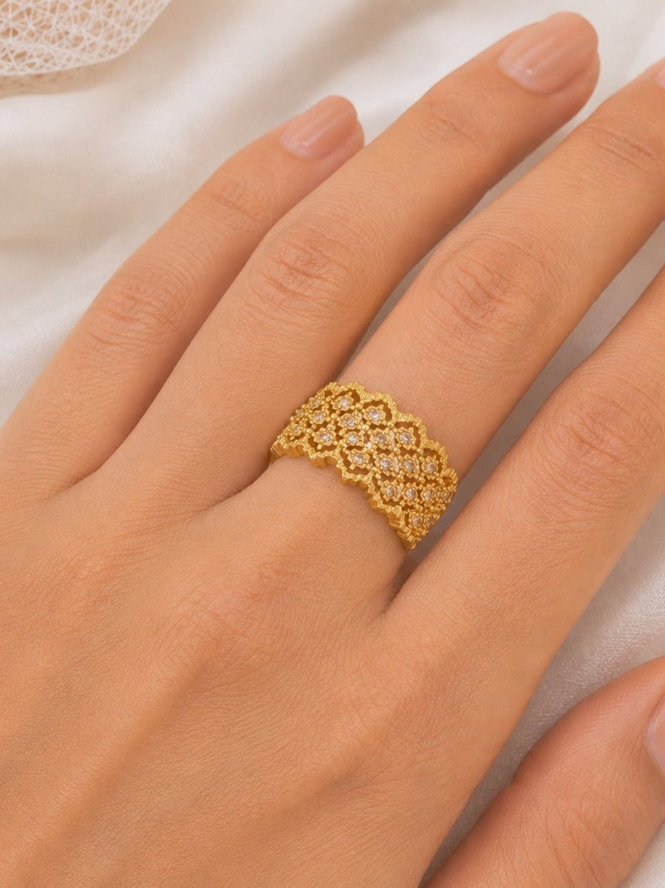 Gold Lace Wide Band