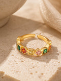 Rainbow Crystal Band Ring