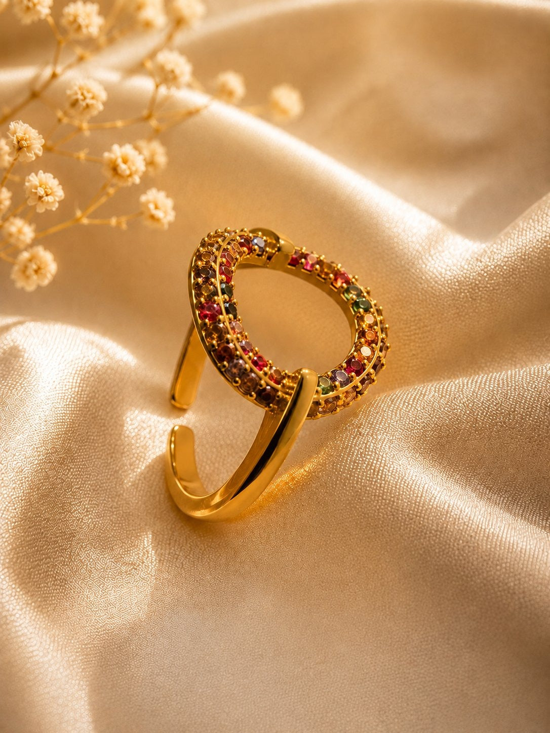 Rainbow Oval Circle Ring