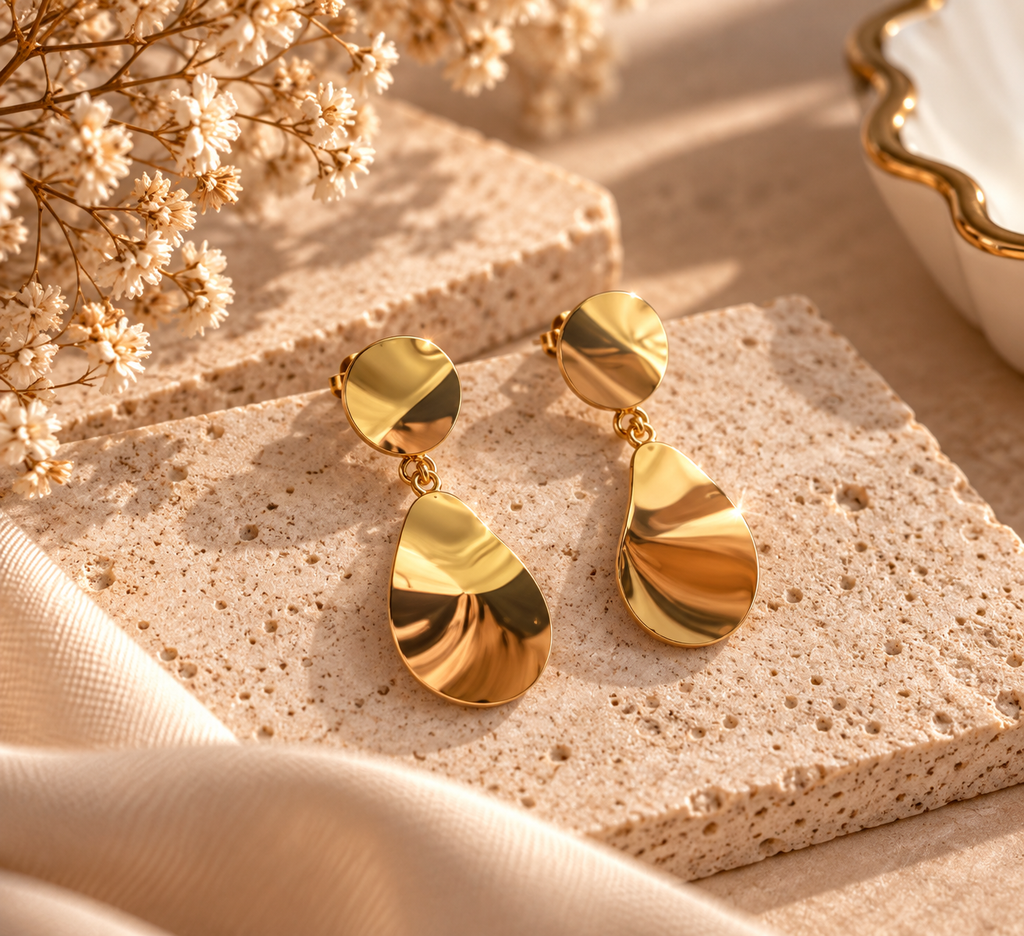 Golden Teardrop Earrings