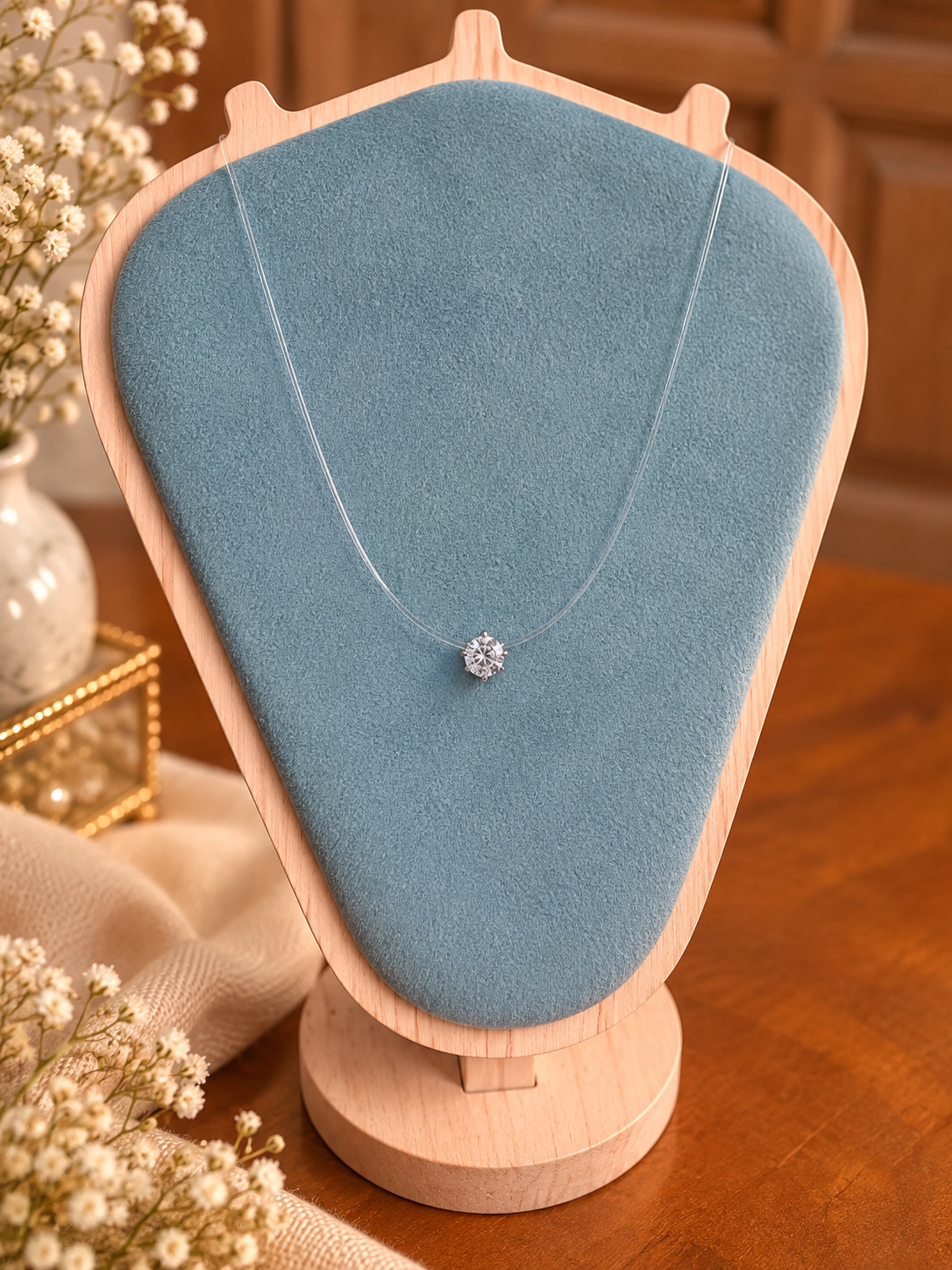 Invisible Solitaire Necklace