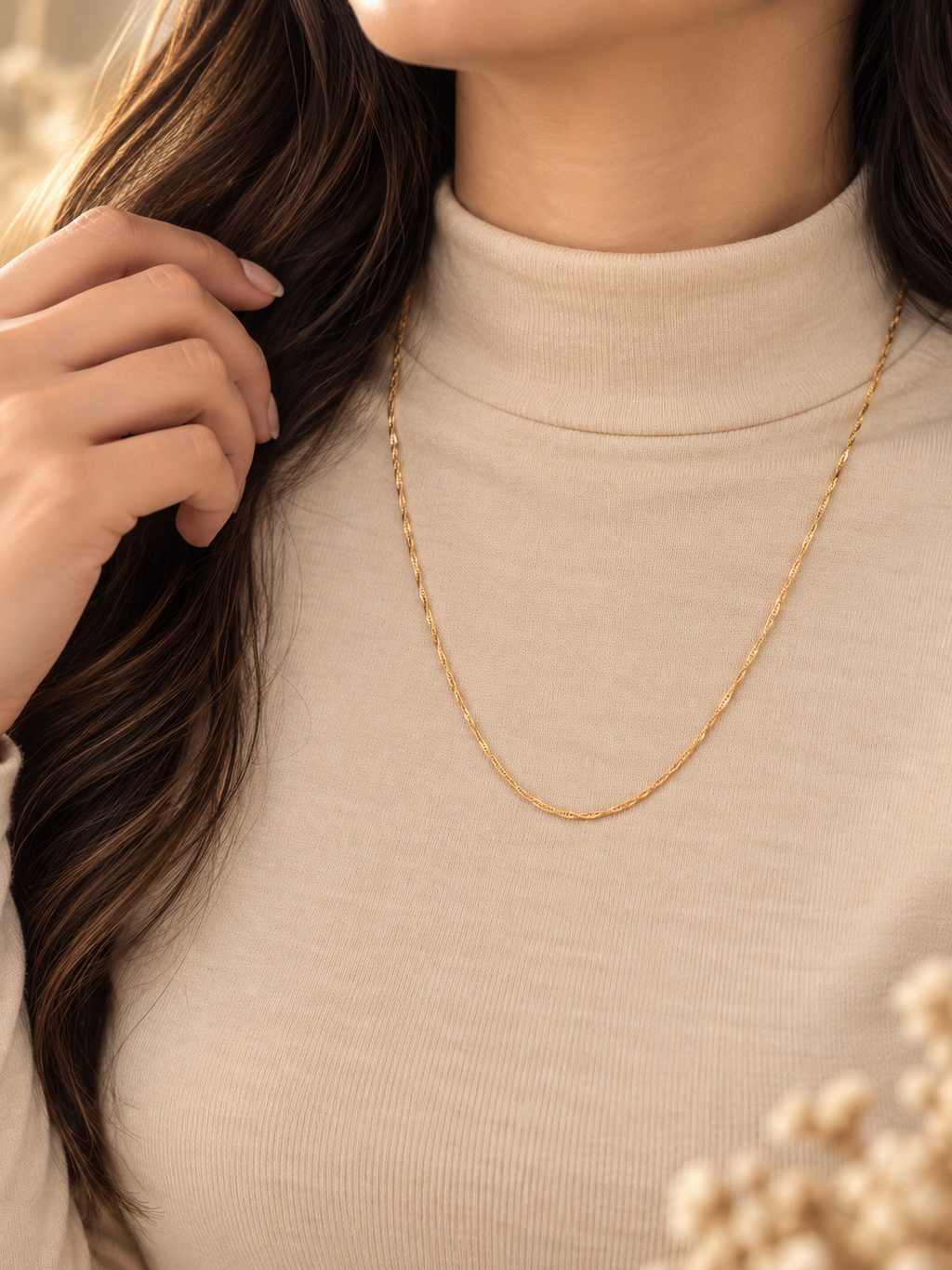 Delicate Twisted Gold Chain