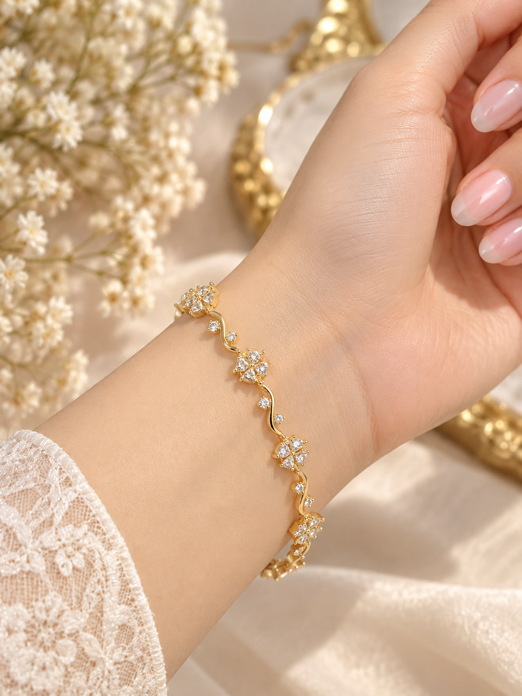 Crystal Floral Vine Bracelet