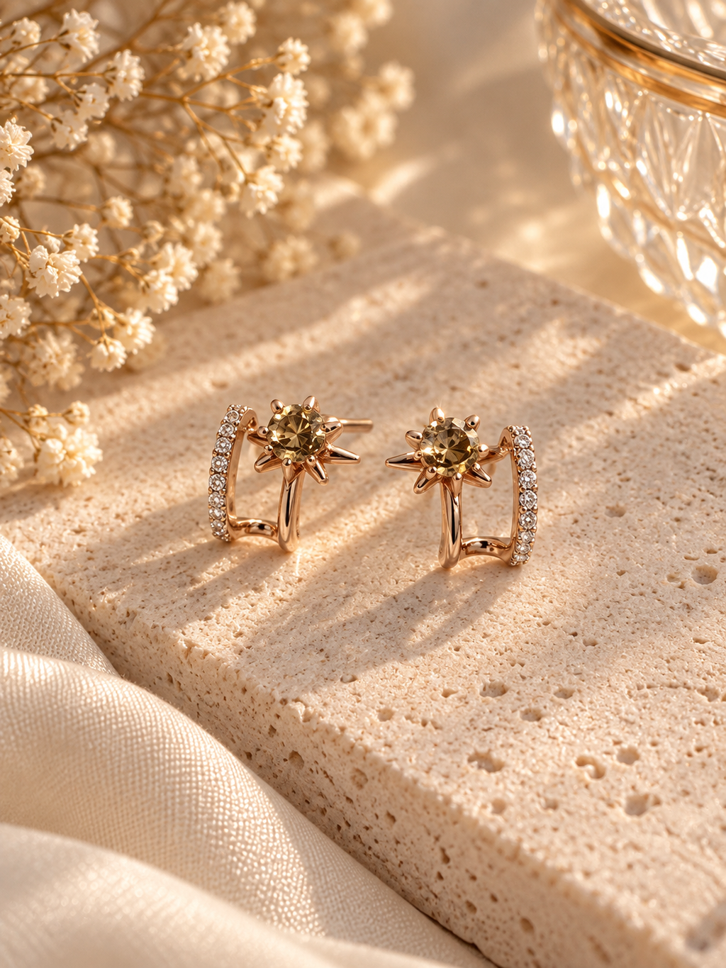 Champagne Star Crystal Earrings