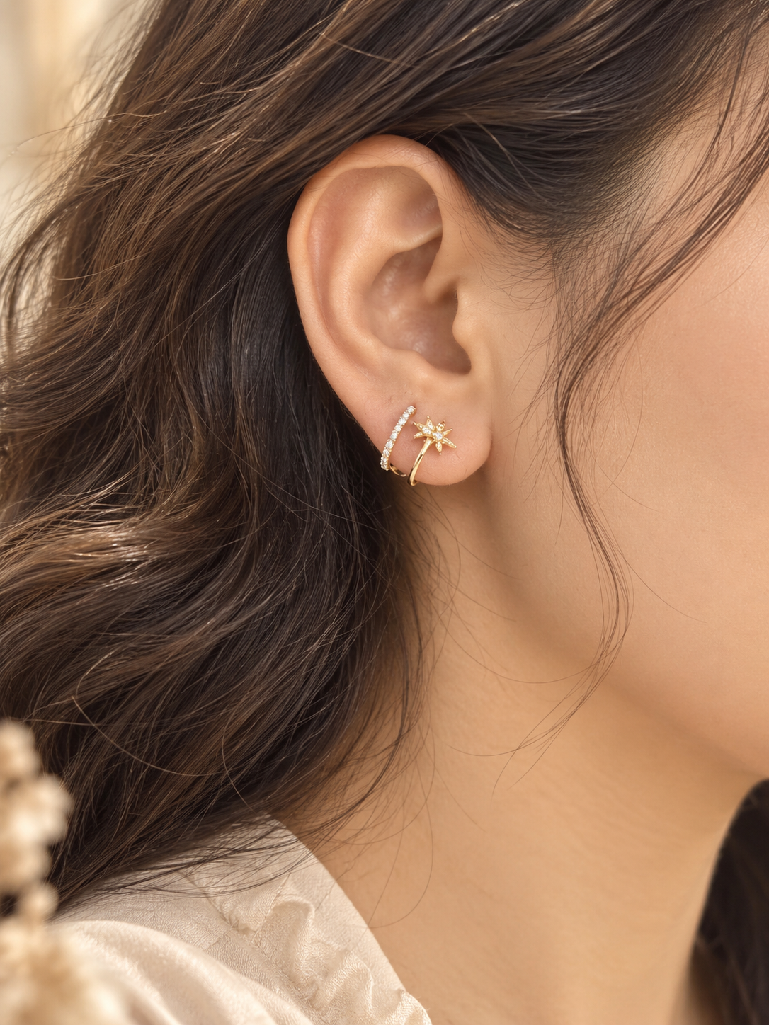 Champagne Star Crystal Earrings