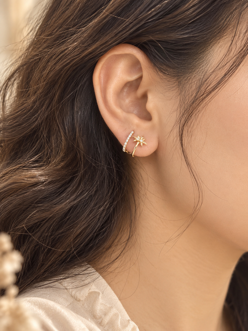 Champagne Star Crystal Earrings