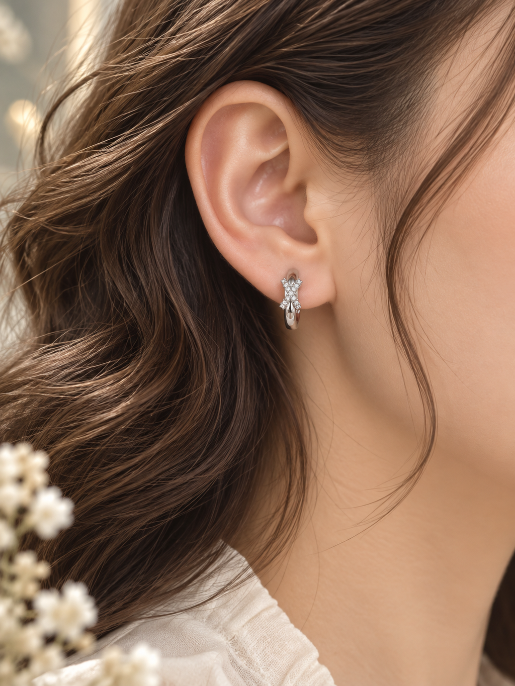 Crystal X Huggie Hoop Earrings