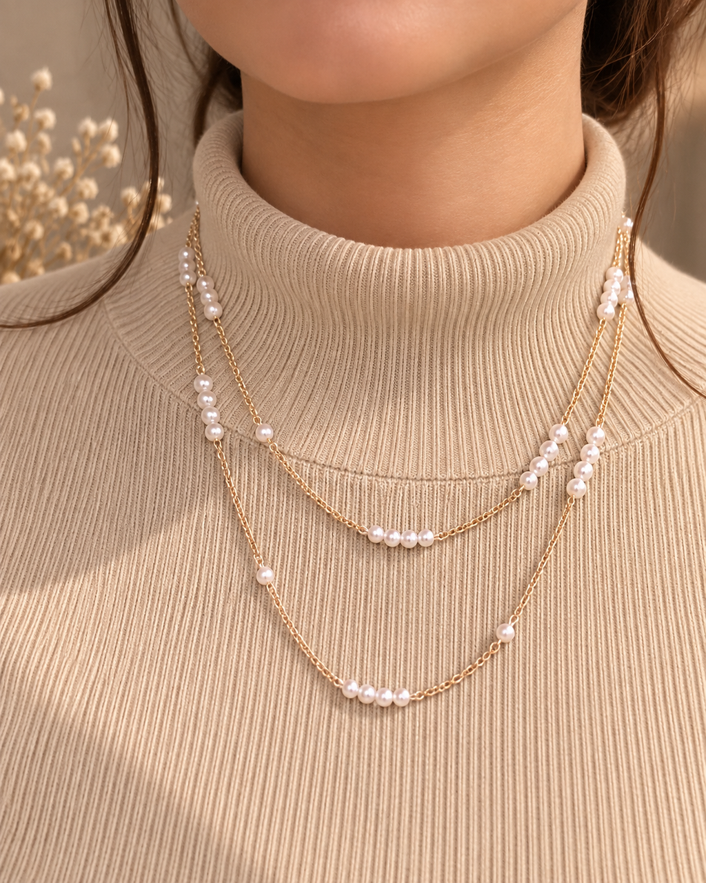 Layered Pearl Grace Necklace