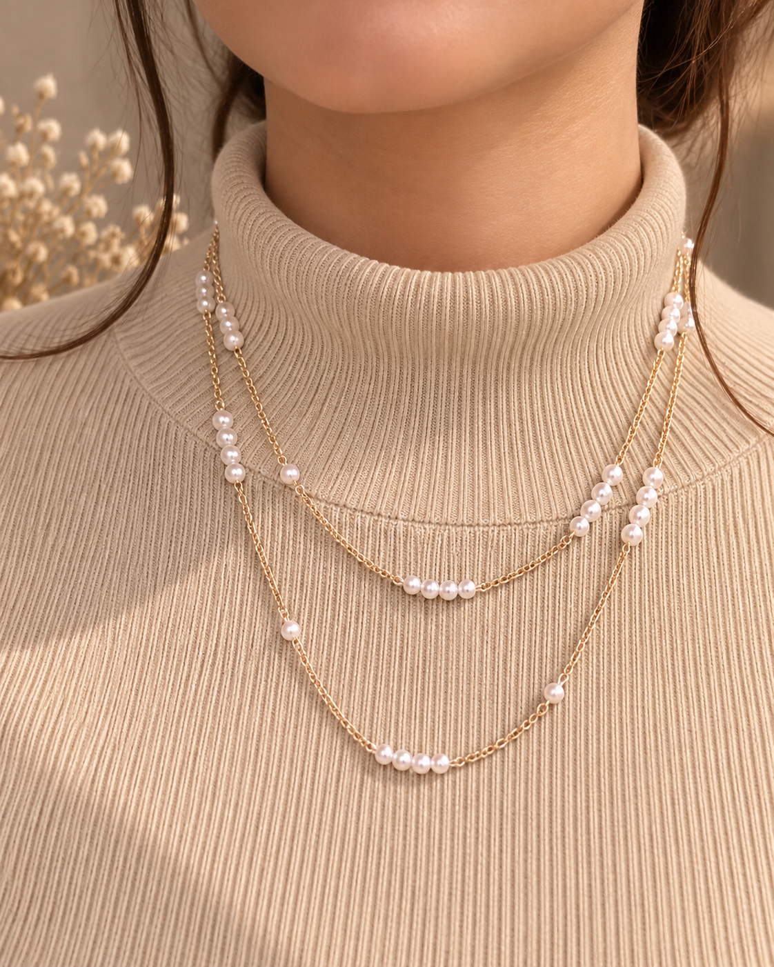 Layered Pearl Grace Necklace