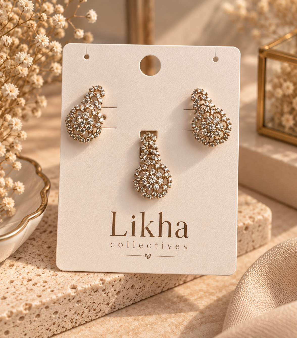 Royal Crystal Teardrop Set